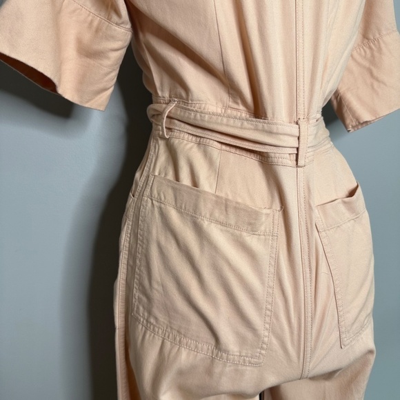 Madewell Top Stitched Coverall Belt Jumpsuit Peach/Pink Womens Size 2 - Picture 11 of 13